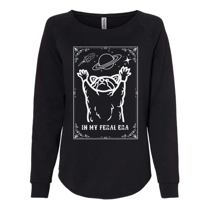 Feral Era Raccoon Cosmic Adventure Womens California Wash Sweatshirt