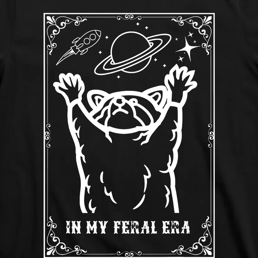 Feral Era Raccoon Cosmic Adventure Design T-Shirt