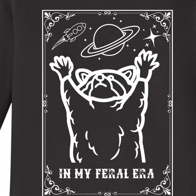 Feral Era Raccoon Cosmic Adventure Design Baby Long Sleeve Bodysuit