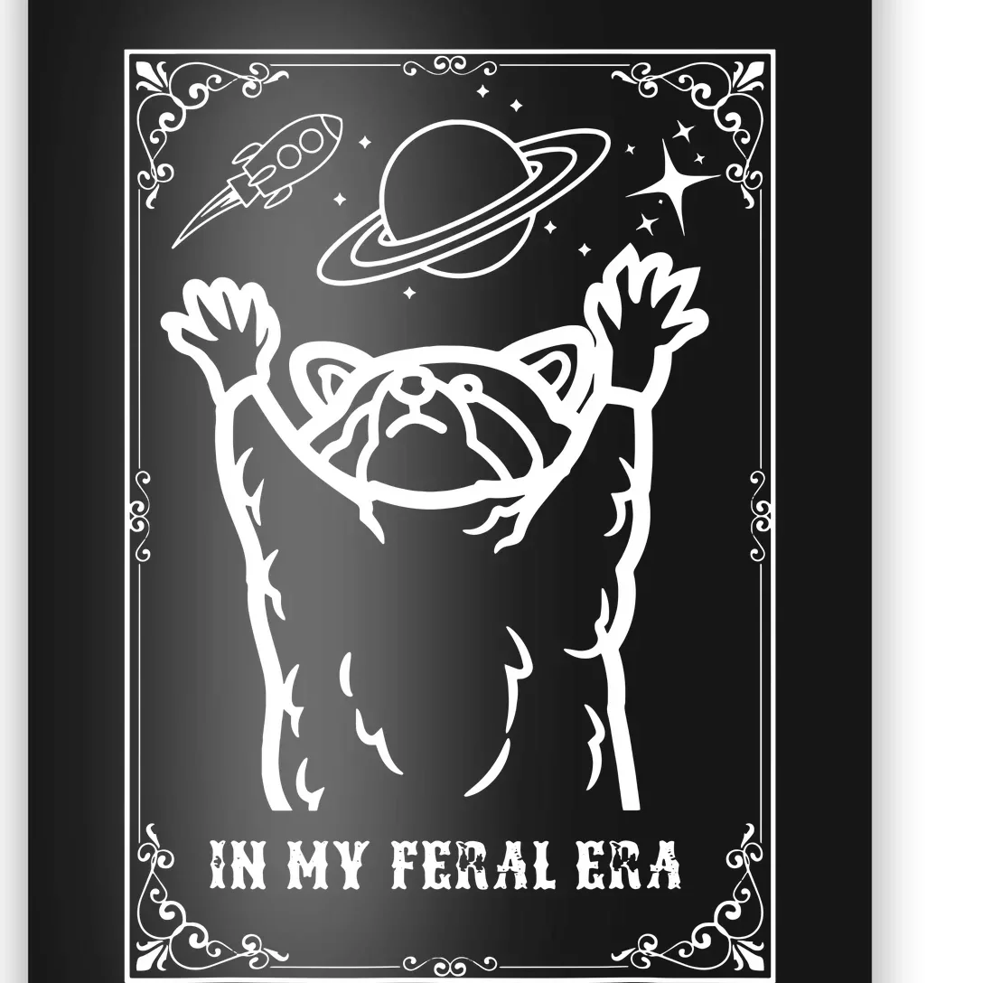 Feral Era Raccoon Cosmic Adventure Design Poster