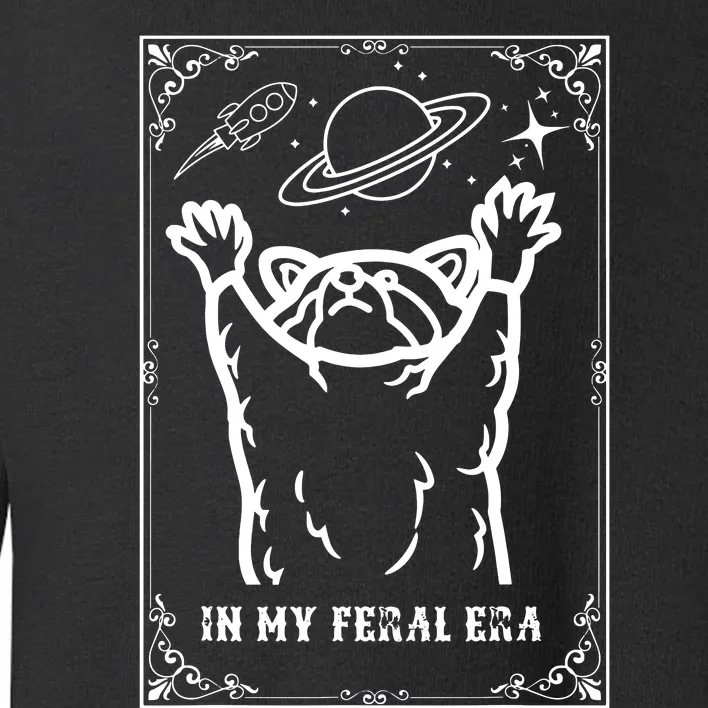 Feral Era Raccoon Cosmic Adventure Design Toddler Sweatshirt