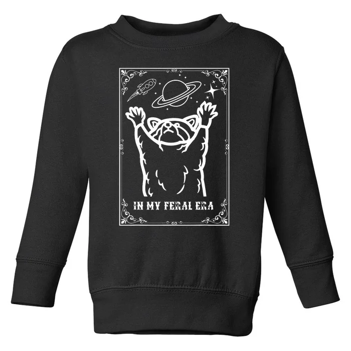 Feral Era Raccoon Cosmic Adventure Design Toddler Sweatshirt