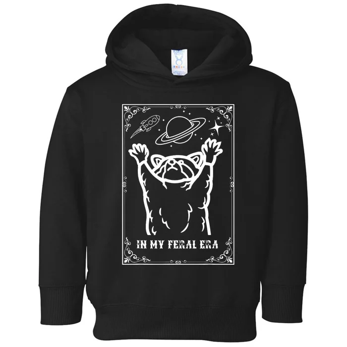 Feral Era Raccoon Cosmic Adventure Design Toddler Hoodie