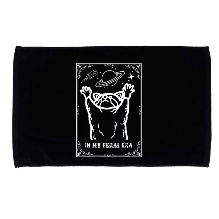 Feral Era Raccoon Cosmic Adventure Design Microfiber Hand Towel