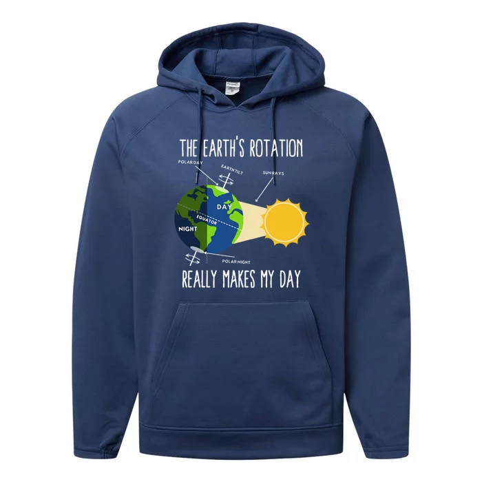 Funny Earth Rotation Earth Day Science Teacher Performance Fleece Hoodie