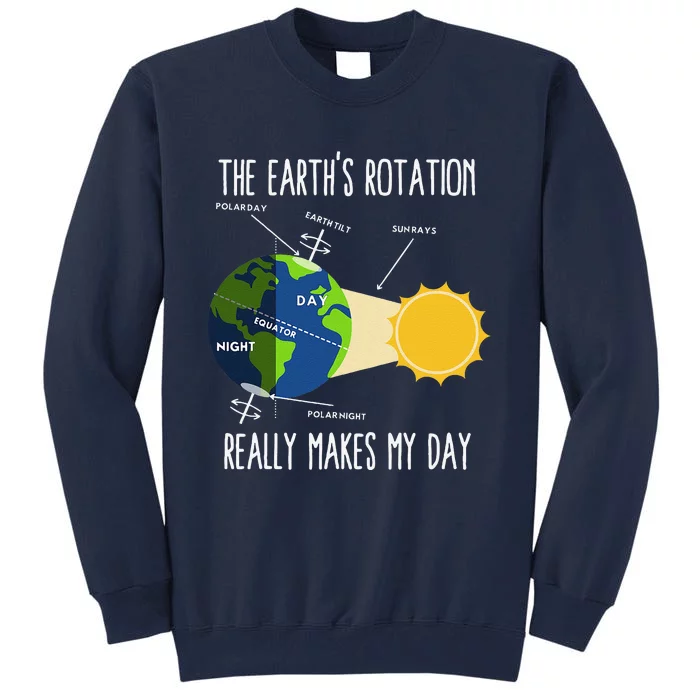 Funny Earth Rotation Earth Day Science Teacher Tall Sweatshirt