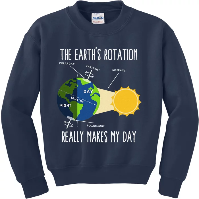 Funny Earth Rotation Earth Day Science Teacher Kids Sweatshirt