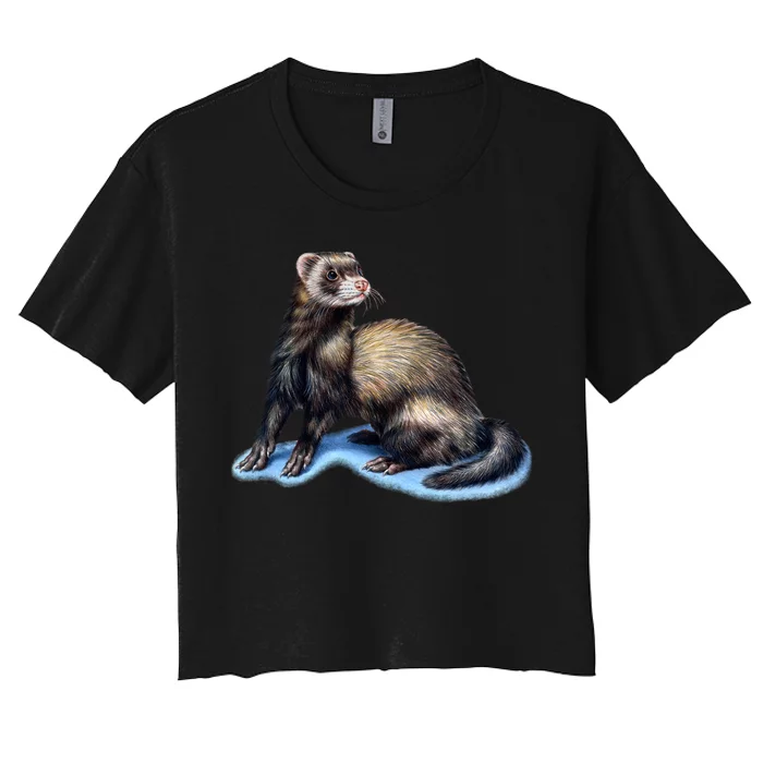 Ferret Wildlife Women's Crop Top Tee