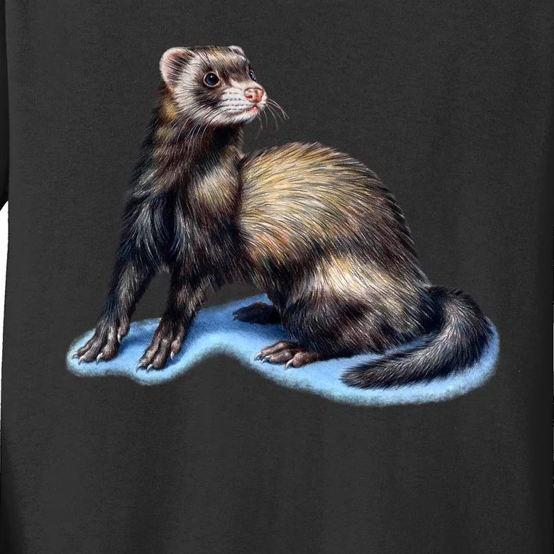 Ferret Wildlife Kids Long Sleeve Shirt