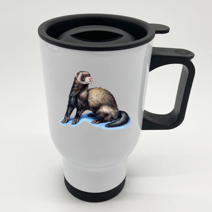 Ferret Wildlife Front & Back Stainless Steel Travel Mug