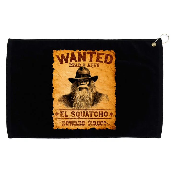 Funny El Squatcho Wanted Poster Bigfoot Sasquatch Lover Grommeted Golf Towel