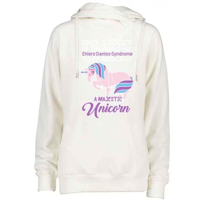 Funny Ehlersgiftdanlos Syndrome Awareness Unicorn Lover Humor Gift Womens Funnel Neck Pullover Hood