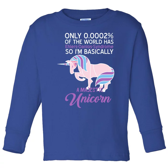 Funny Ehlersgiftdanlos Syndrome Awareness Unicorn Lover Humor Gift Toddler Long Sleeve Shirt