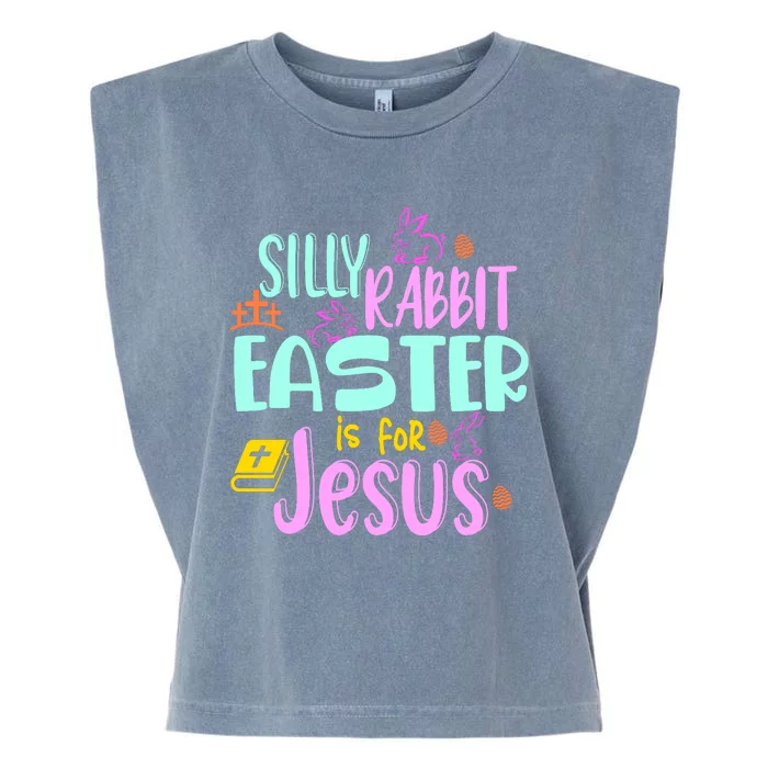 Funny Easter Sunday Silly Rabbit Easter Is For Jesus Garment-Dyed Women's Muscle Tee