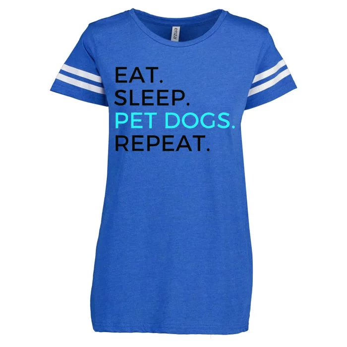 Funny Eat Sleep Pet Dogs Repeat Dog Lovers Enza Ladies Jersey Football T-Shirt