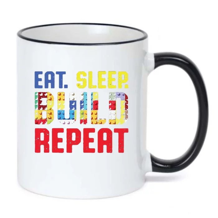 Funny Eat Sleep Build Repeat Building Funny Builders Black Color Changing Mug