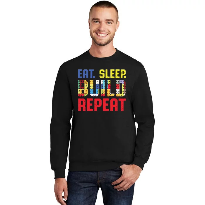 Funny Eat Sleep Build Repeat Building Funny Builders Sweatshirt