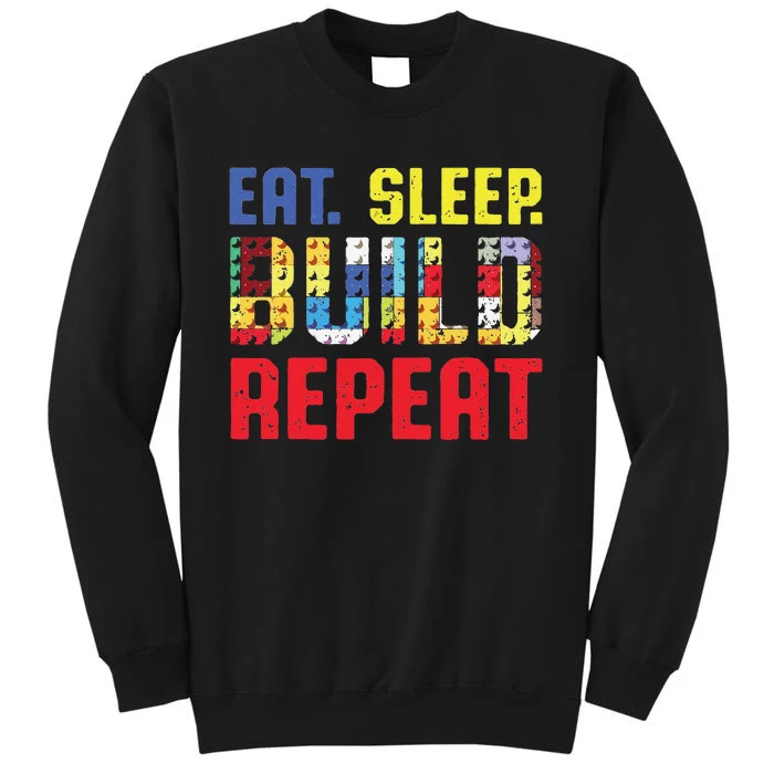 Funny Eat Sleep Build Repeat Building Funny Builders Sweatshirt