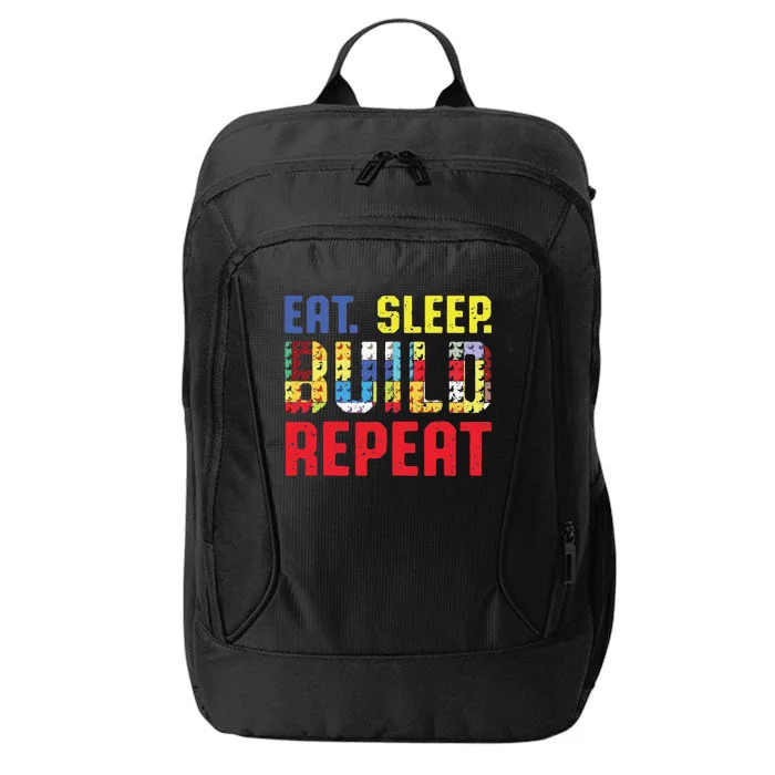 Funny Eat Sleep Build Repeat Building Funny Builders City Backpack