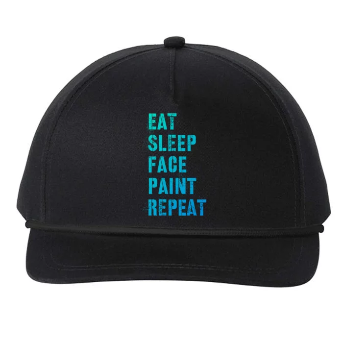 Funny Eat Sleep Face Paint Repeat Halloween Painting Artist Gift Snapback Five-Panel Rope Hat