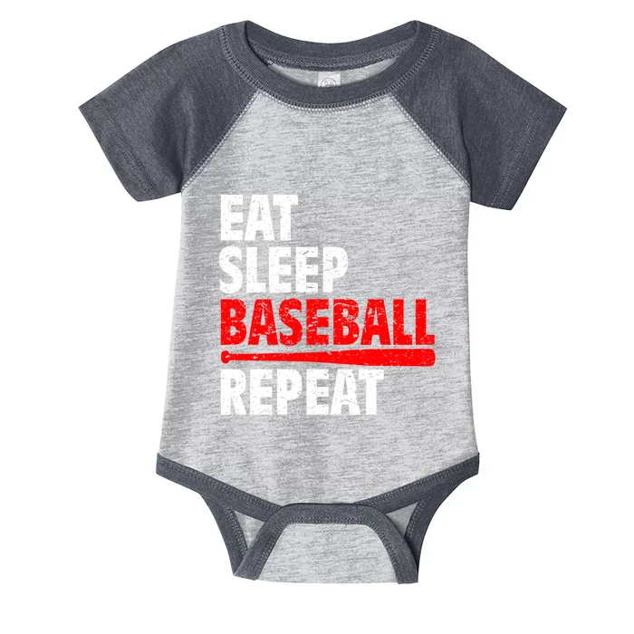 Funny Eat Sleep Baseball Repeat Gift Infant Baby Jersey Bodysuit