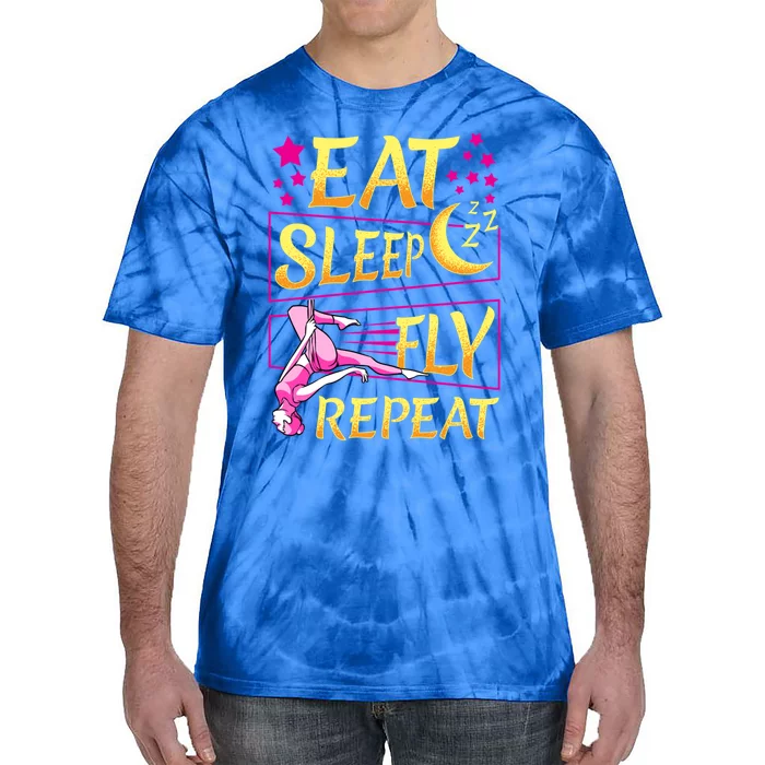 Funny Eat Sleep Fly Repeat Aerial Yoga Silks Gift Tie-Dye T-Shirt