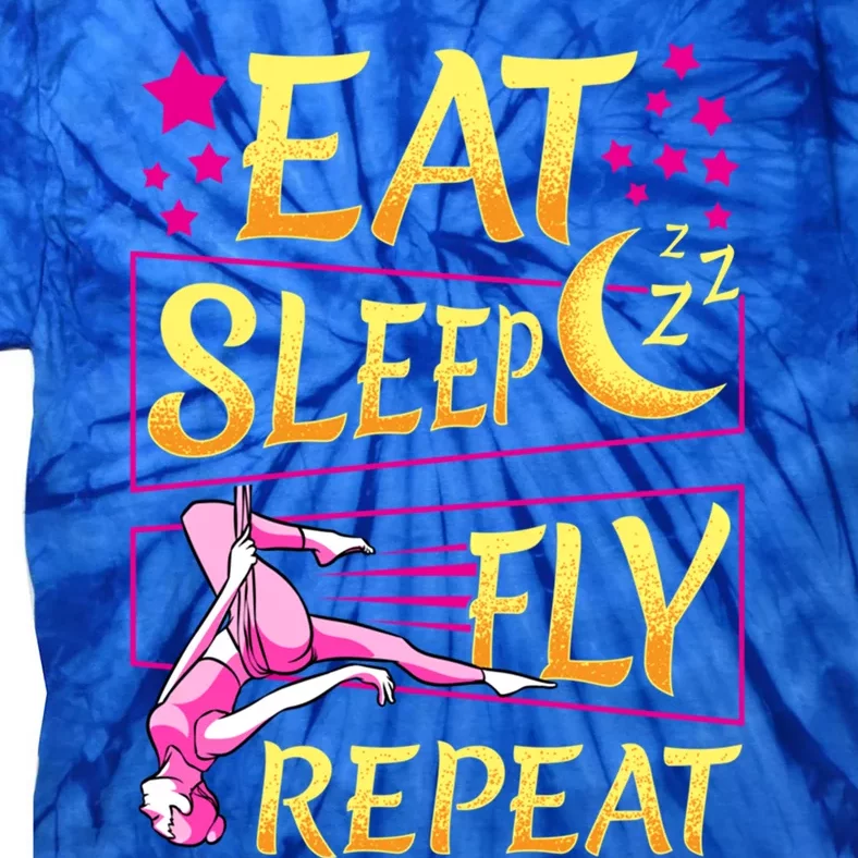 Funny Eat Sleep Fly Repeat Aerial Yoga Silks Gift Tie-Dye T-Shirt