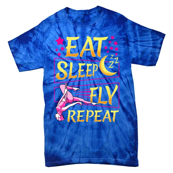 Funny Eat Sleep Fly Repeat Aerial Yoga Silks Gift Tie-Dye T-Shirt