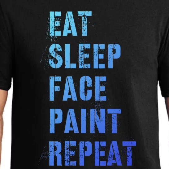 Funny Eat Sleep Face Paint Repeat Halloween Painting Artist Gift Pajama Set