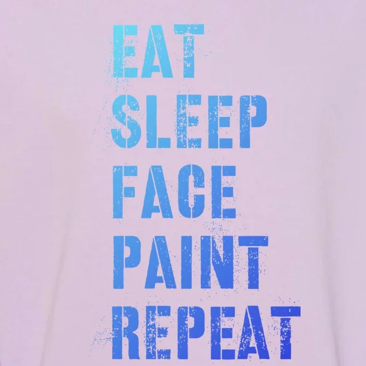 Funny Eat Sleep Face Paint Repeat Halloween Painting Artist Gift Garment-Dyed Sweatshirt