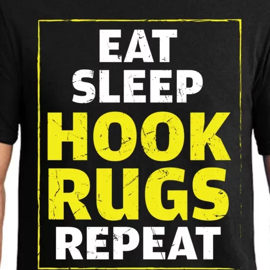 Funny Eat Sleep Hook Rugs Repeat Rug Makers Gift Pajama Set