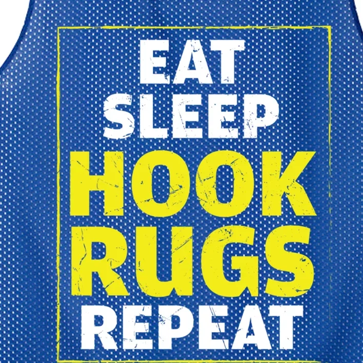 Funny Eat Sleep Hook Rugs Repeat Rug Makers Gift Mesh Reversible Basketball Jersey Tank