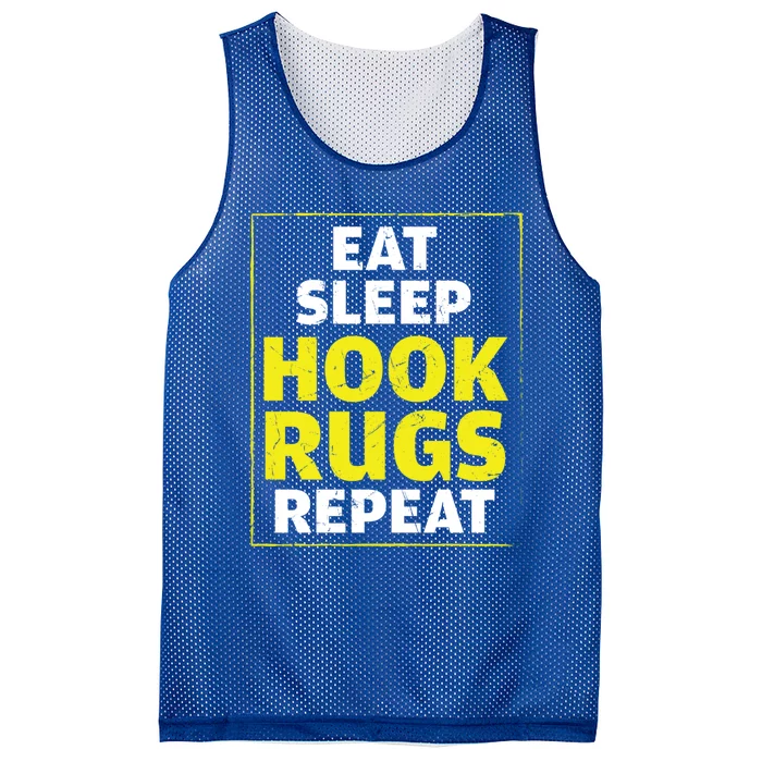 Funny Eat Sleep Hook Rugs Repeat Rug Makers Gift Mesh Reversible Basketball Jersey Tank