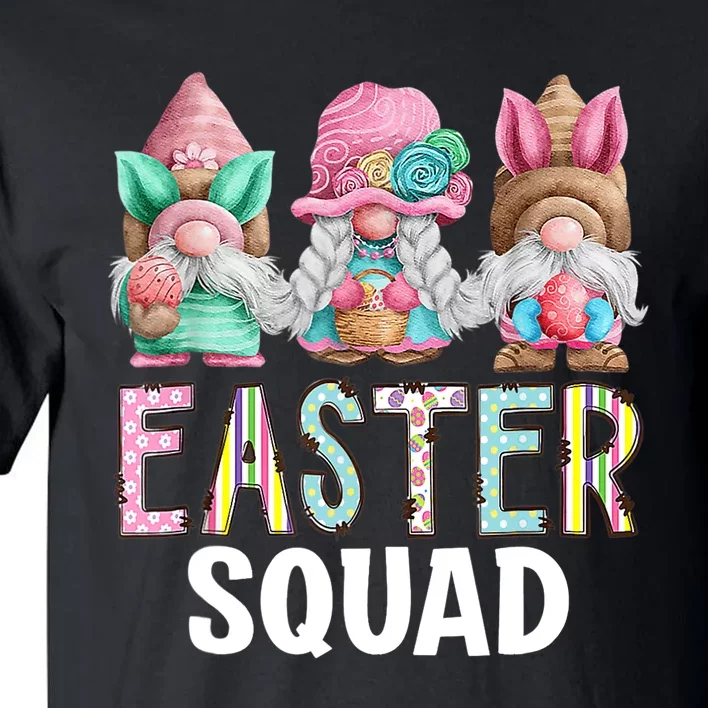 Funny Easter Squad Bunny Gnome Spring Hippie Eggs Easter Day Tall T-Shirt