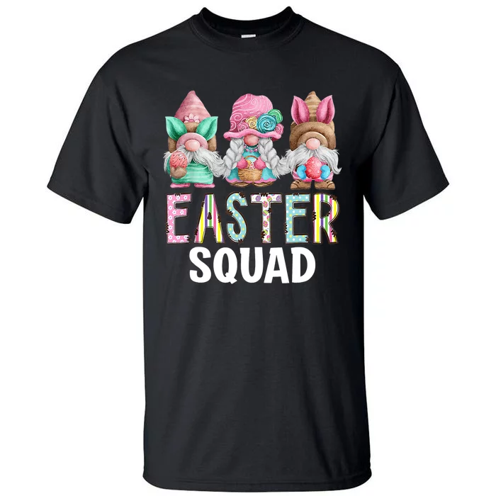 Funny Easter Squad Bunny Gnome Spring Hippie Eggs Easter Day Tall T-Shirt