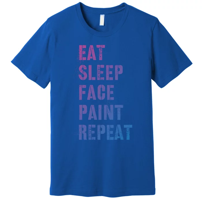 Funny Eat Sleep Face Paint Repeat Halloween Painting Artist Gift Premium T-Shirt