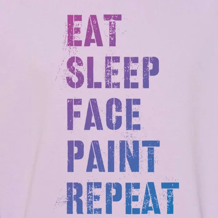 Funny Eat Sleep Face Paint Repeat Halloween Painting Artist Gift Garment-Dyed Sweatshirt