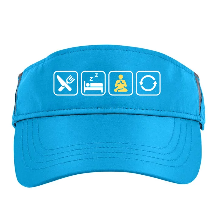 Funny Eat Sleep Meditate Repeat Yoga Gift Adult Drive Performance Visor