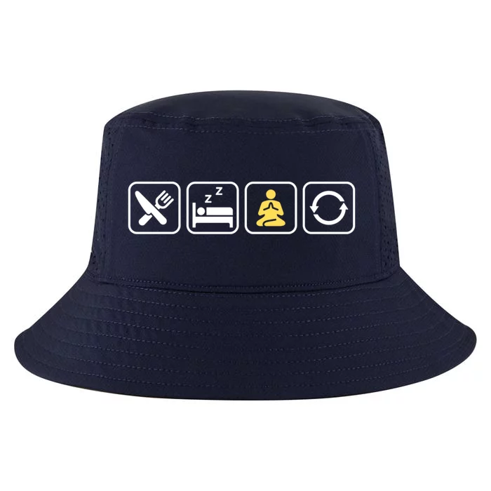 Funny Eat Sleep Meditate Repeat Yoga Gift Cool Comfort Performance Bucket Hat