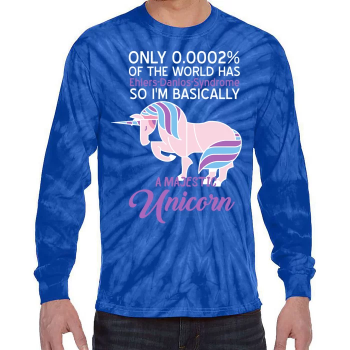 Funny Ehlersgiftdanlos Syndrome Awareness Unicorn Lover Humor Gift Tie-Dye Long Sleeve Shirt