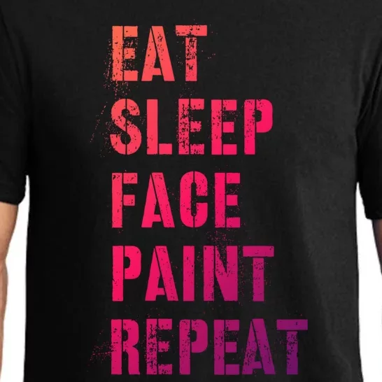 Funny Eat Sleep Face Paint Repeat Halloween Painting Artist Gift Pajama Set