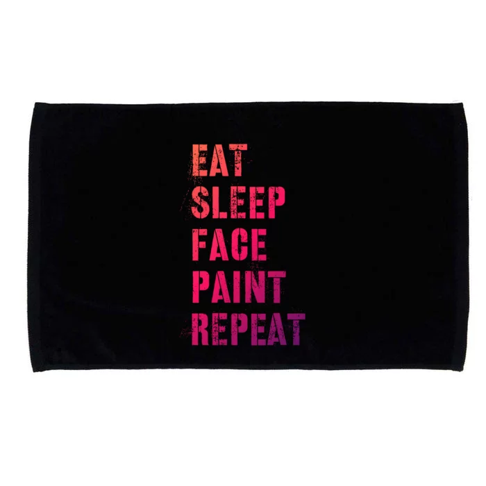 Funny Eat Sleep Face Paint Repeat Halloween Painting Artist Gift Microfiber Hand Towel