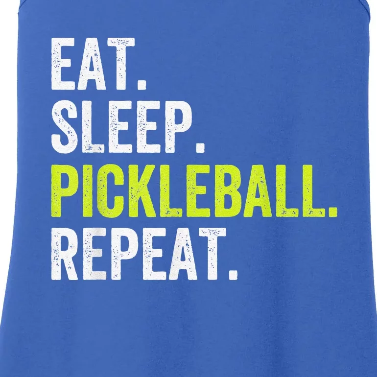 Funny Eat Sleep Pickleball Repeat Player Ladies Essential Tank