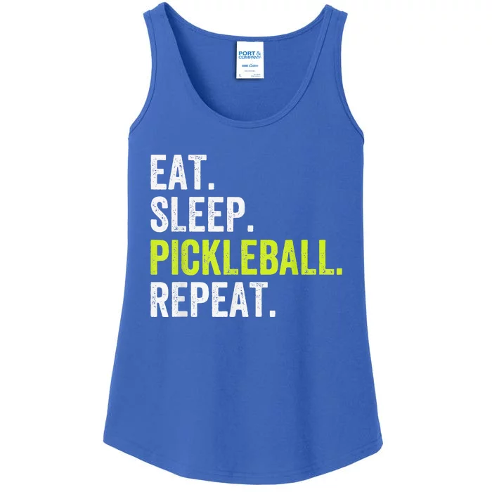 Funny Eat Sleep Pickleball Repeat Player Ladies Essential Tank