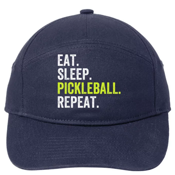 Funny Eat Sleep Pickleball Repeat Player 7-Panel Snapback Hat