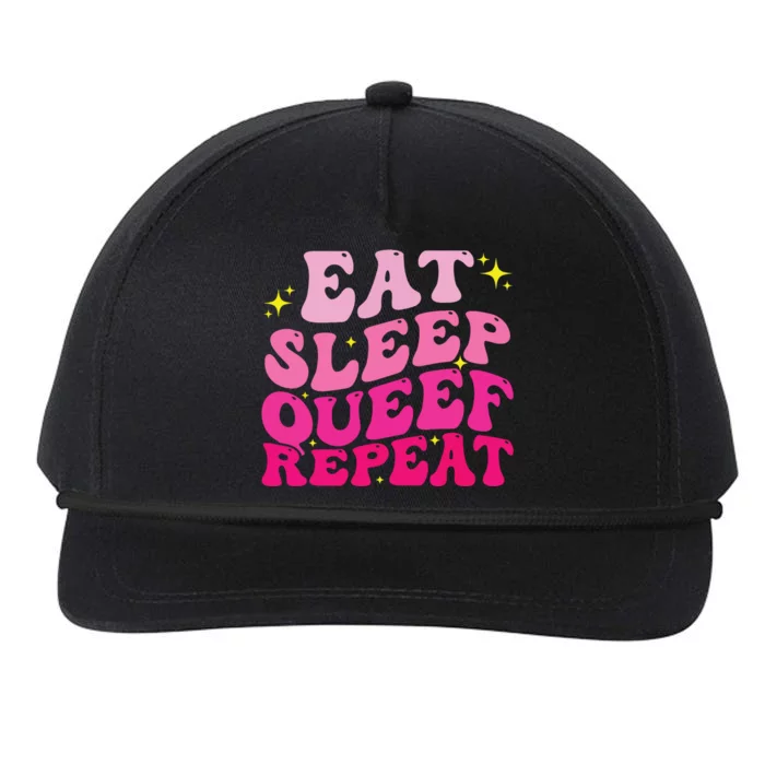 Funny Eat Sleep Queef Repeat Inappropriate Queefing Joke Snapback Five-Panel Rope Hat