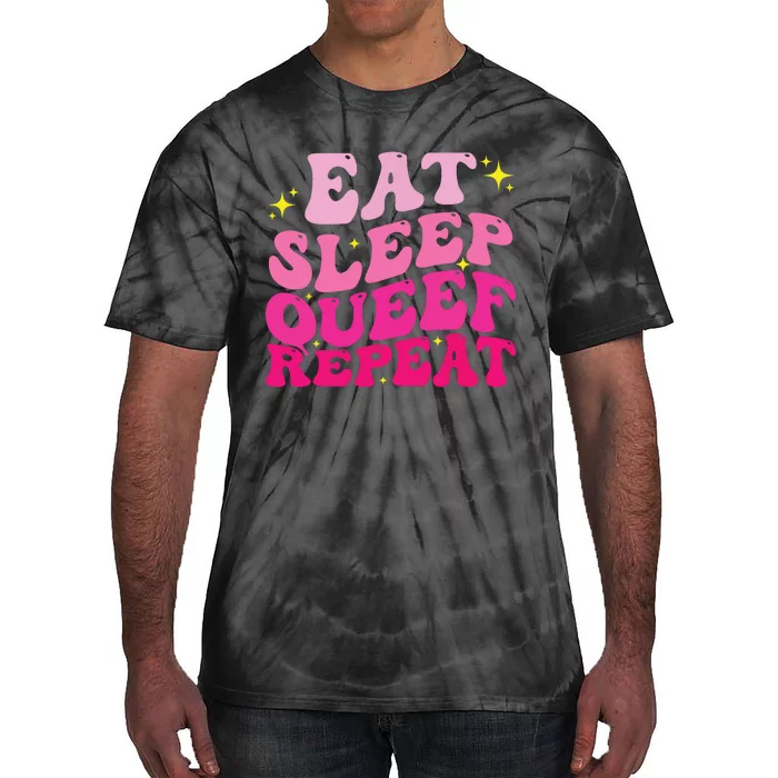 Funny Eat Sleep Queef Repeat Inappropriate Queefing Joke Tie-Dye T-Shirt