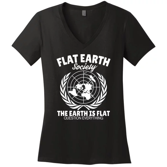 Flat Earth Society Flat Earther Women's V-Neck T-Shirt