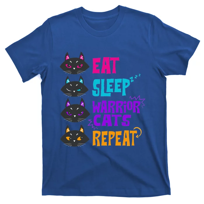 Funny Eat Sleep Cat Warrior Repeat Cat Warrior Love T-Shirt