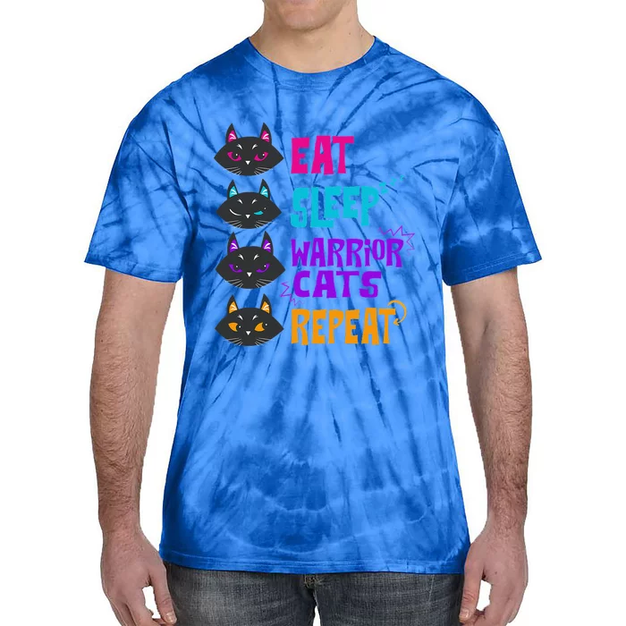 Funny Eat Sleep Cat Warrior Repeat Cat Warrior Love Tie-Dye T-Shirt